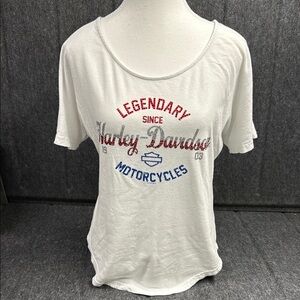 Harley-Davidson White Short Sleeve Relaxed Tee